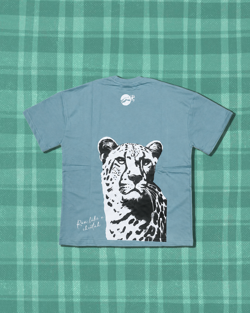RUN LIKE A CHEETAH (BLUE) T-SHIRT | DROP-1